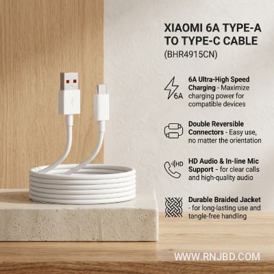 Xiaomi 6A Type-C to Type-C Charger Cable 1.5m